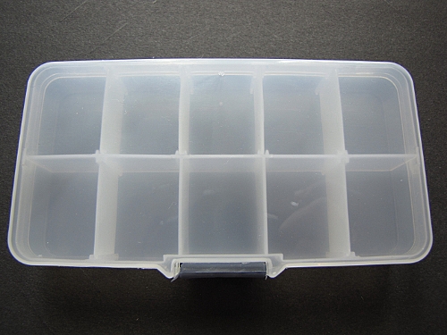 Sortierbox Aufbewahrungsbox 10 Fcher flex, 13x7cm, transparent
